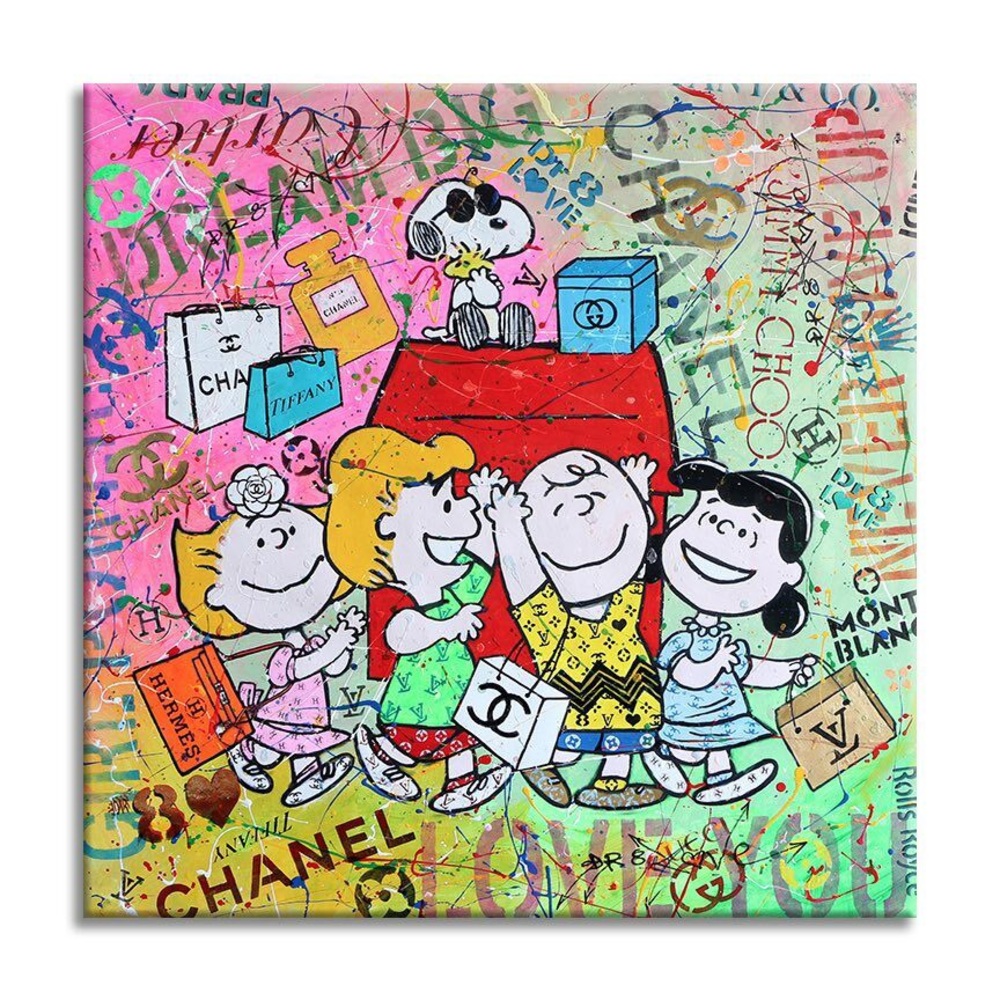 Snoopy Peanuts 18 x 18 Original Artwork signed by Dr 8 Love NEW